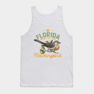 Florida Home Of The Mockingbird Illustration Tank Top